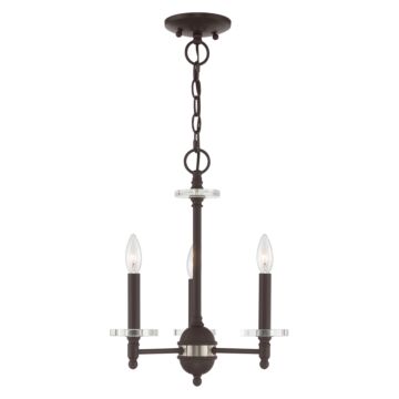 Bennington 3-Light Mini Chandelier in Bronze w with Brushed Nickel