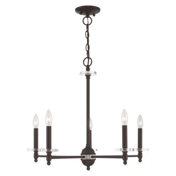 Bennington 5-Light Chandelier in Bronze w with Brushed Nickel