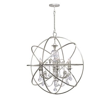 Solaris Six Light Chandelier in Olde Silver by Crystorama