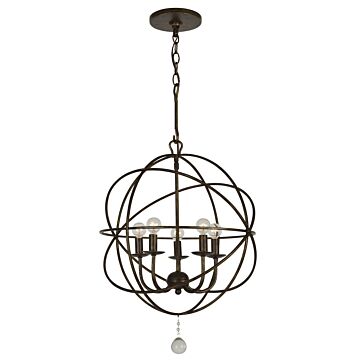 Solaris Five Light Mini Chandelier in English Bronze by Crystorama
