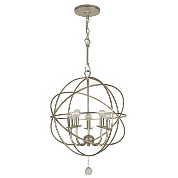 Solaris Five Light Mini Chandelier in Olde Silver by Crystorama
