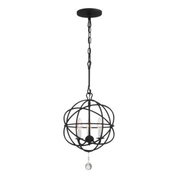 Solaris Three Light Mini Chandelier in Black by Crystorama