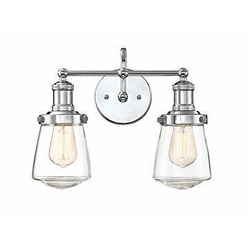Taylor 2-Light Bathroom Vanity Light Bar in Chrome