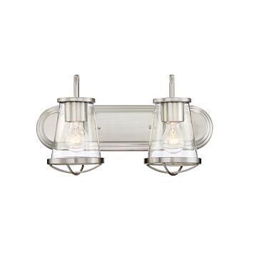 Darby 2-Light Bathroom Vanity Light Bar in Satin Platinum