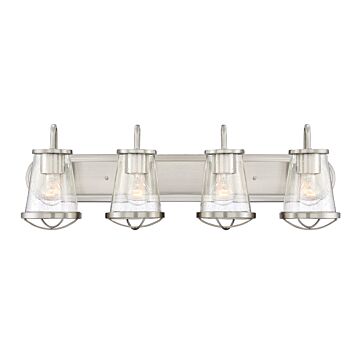 Darby 4-Light Bathroom Vanity Light Bar in Satin Platinum