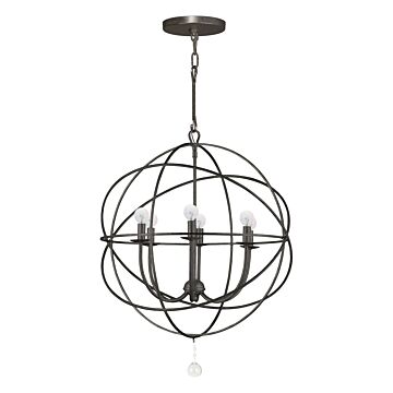 Solaris Six Light Chandelier in English Bronze by Crystorama