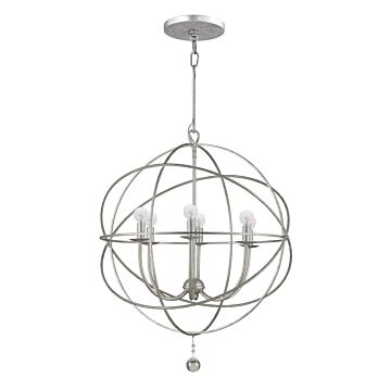 Solaris Six Light Chandelier in Olde Silver by Crystorama