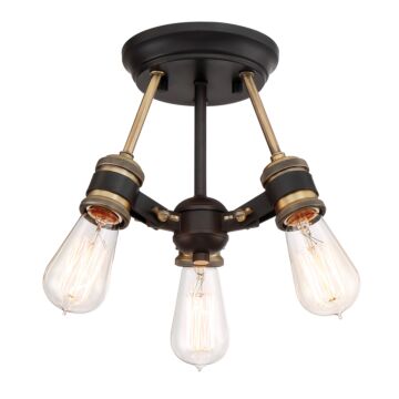 Miles 3-Light Semi-Flush Mount in Vintage Bronze