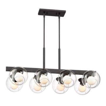 Meridian 8-Light Linear Chandelier in Satin Bronze