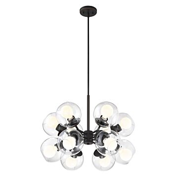 Meridian 12-Light Chandelier in Satin Bronze