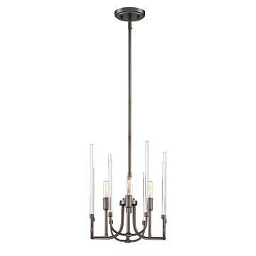 Laretto 4-Light Chandelier in Satin Copper Bronze