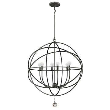 Solaris Six Light Chandelier in English Bronze by Crystorama