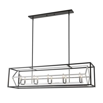 Euclid  Linear Chandelier in Chrome   Matte Black by Z-Lite