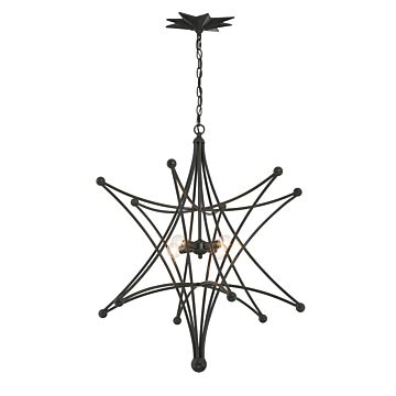 Astro Four Light Chandelier in Black by Crystorama