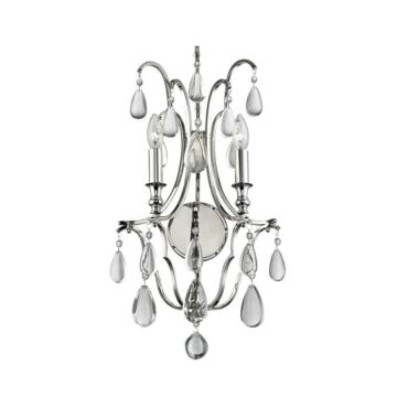 Crawford Two Light Wall Sconce in Polished Nickel by Hudson Valley