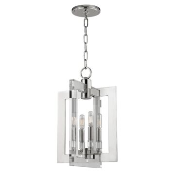 Wellington Four Light Pendant in Polished Nickel by Hudson Valley