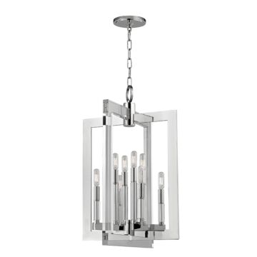 Wellington Eight Light Pendant in Polished Nickel by Hudson Valley