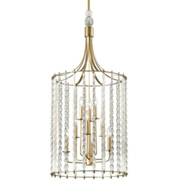 Whitestone Nine Light Pendant in Aged Brass by Hudson Valley