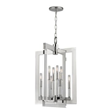 Wellington Eight Light Pendant in Polished Nickel by Hudson Valley