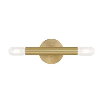 Copenhagen 2-Light Wall Sconce in Satin Brass