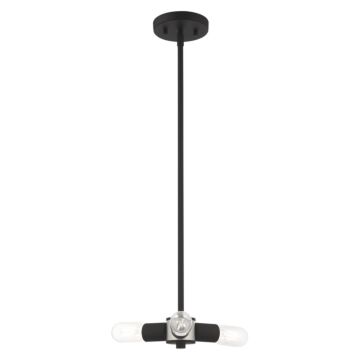 Copenhagen 3-Light Mini Chandelier in Black w with Brushed Nickels
