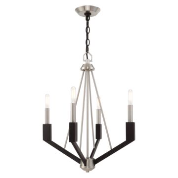 Beckett 4-Light Mini Chandelier in Brushed Nickel & Black