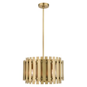 Greenwich 4-Light Pendant in Natural Brass