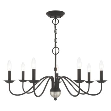 Windsor 7-Light Chandelier in Black w with Brushed Nickel