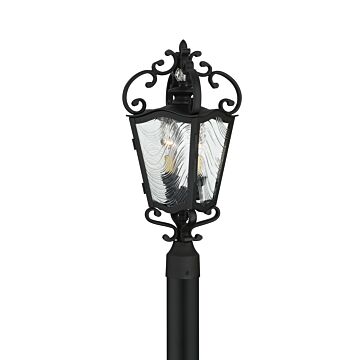 Brixton Ivy Three Light Outdoor Post Mount in Coal W Honey Gold Highlight by Minka Lavery