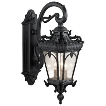 Tournai Three Light Outdoor Wall Mount in Textured Black by Kichler