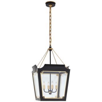 Caddo  Lantern in Matte Blackith Gild by Visual Comfort Signature