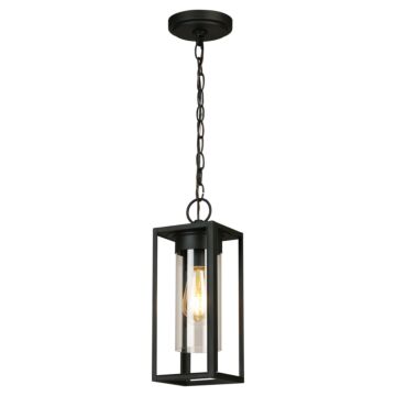 Walker Hill One Light Outdoor Pendant in Matte Black by Eglo USA