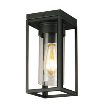 Walker Hill One Light Outdoor Ceiling Mount in Matte Black by Eglo USA
