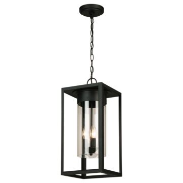 Walker Hill Three Light Outdoor Pendant in Matte Black by Eglo USA