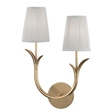 Deering Two Light Wall Sconce in Aged Brass by Hudson Valley