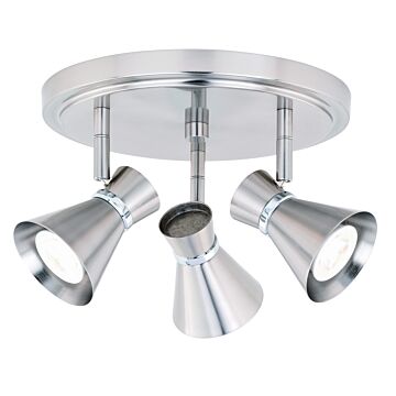Alto 3-Light LED Directional Ceiling Light in Brushed Nickel and Chrome