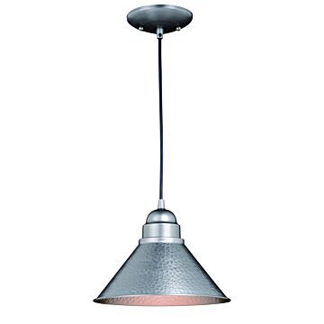 Outland 1-Light Outdoor Pendant in Brushed Pewter