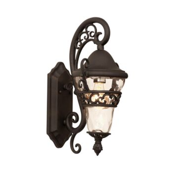 Anastasia One Light Outdoor Wall Bracket in Textured Matte Black by Kalco