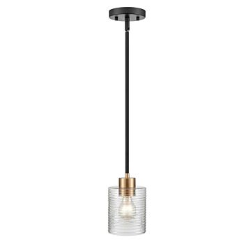 Renitta One Light Mini Pendant in Matte Black Modern Gold by Millennium