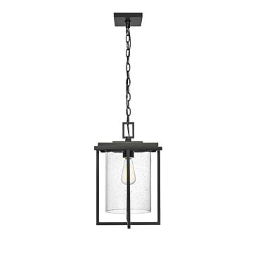 Adair One Light Outdoor Hanging Lantern in Powder Coated Black by Millennium