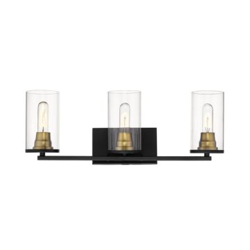Pasadena Three Light Vanity in Matte Black Heirloom Bronze by Millennium