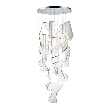Rinkle LED Pendant in Polished Chrome by ET2