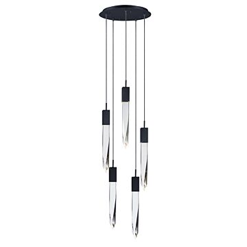 Quartz LED Pendant in Black by ET2