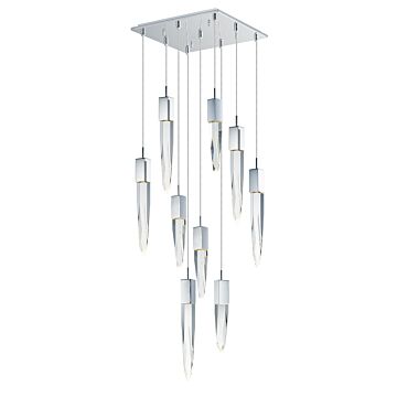 Quartz LED Pendant in Polished Chrome by ET2