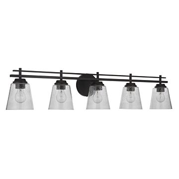 Drake Five Light Vanity in Flat Black by Craftmade