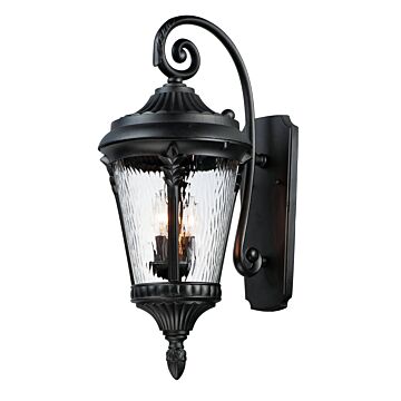 Sentry Three Light Outdoor Wall Lantern in Black by Maxim