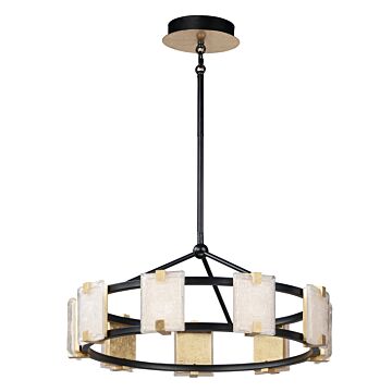 Radiant LED Chandelier in Black   Gold Leaf by Maxim