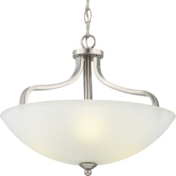 Laird 3-Light Semi-Flush Mount in Brushed Nickel