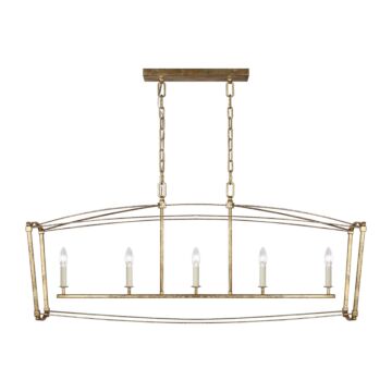 Thayer Five Light Linear Chandelier in Antique Gild by Visual Comfort Studio