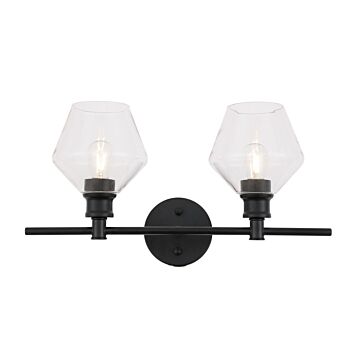 Gene 2-Light Wall Sconce in Black